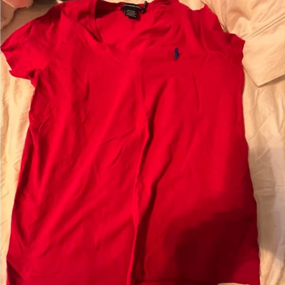 Ralph Lauren Red V-Neck T-Shirt